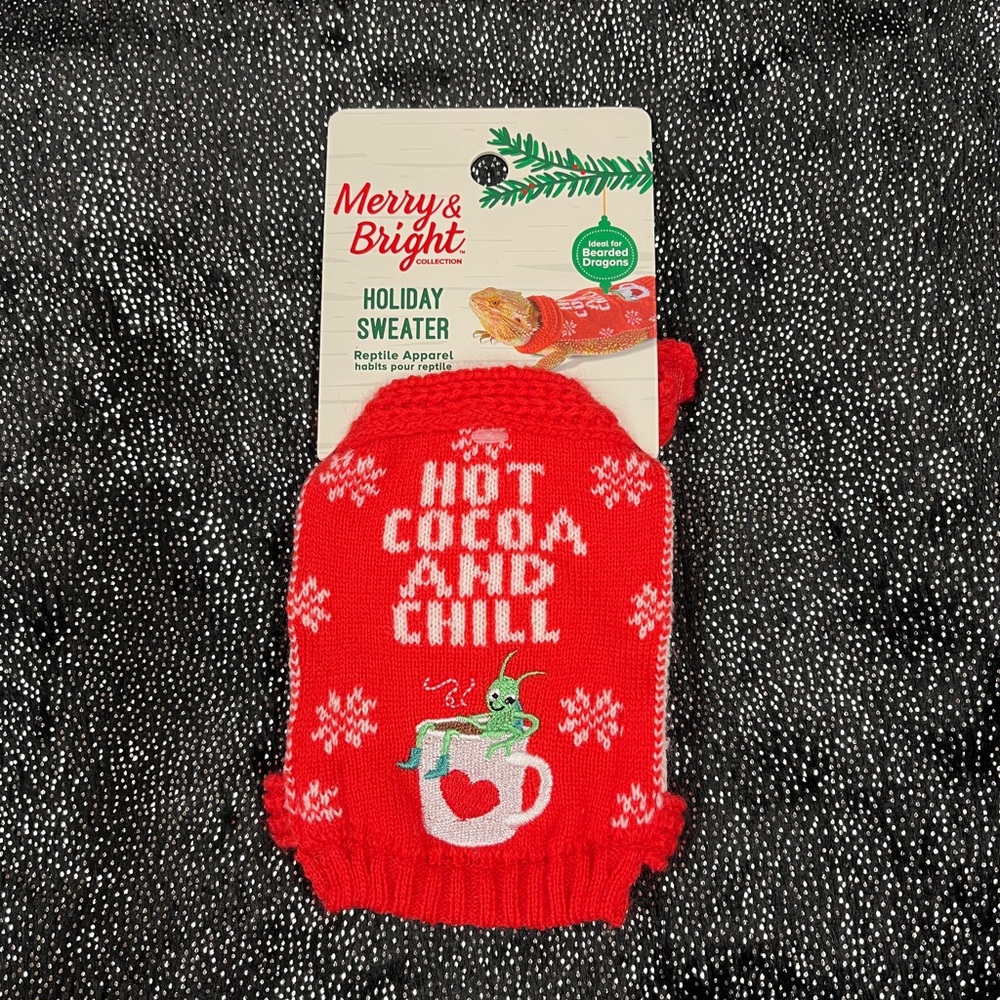 New Bearded Dragon Hot Cocoa and Chill Ugly Holiday Sweater